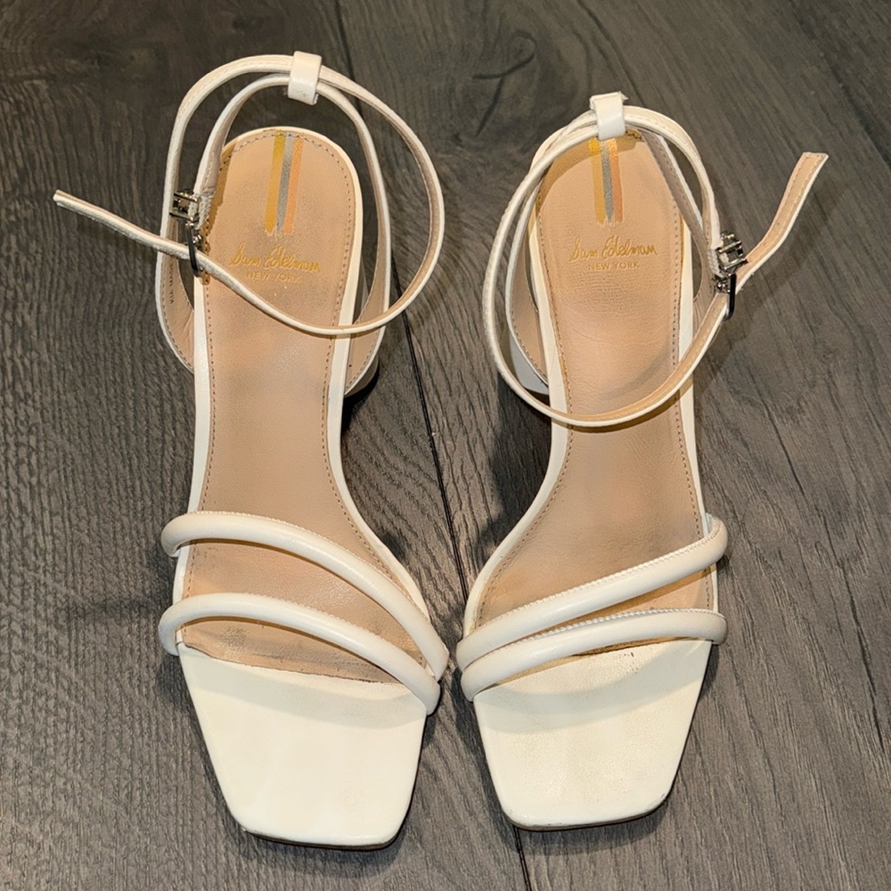 Sam Edelman Kia Block Heel, White, size 7